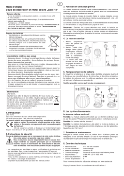 esotec 102835 Solar Metallkugeln Elani 18 cm im 3er-Set Mode d'emploi