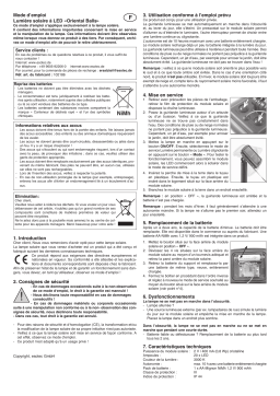 esotec 102186 Orientalische Solar Lichterkette Mode d'emploi