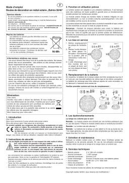 esotec 102837 Design-Solarkugel Bahira 30 cm aus Metall Mode d'emploi