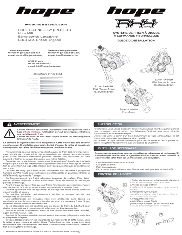 HOPE RX4 Caliper Manuel utilisateur | Fixfr