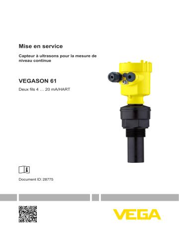 Vega VEGASON 61 Ultrasonic sensor for continuous level measurement Mode d'emploi | Fixfr