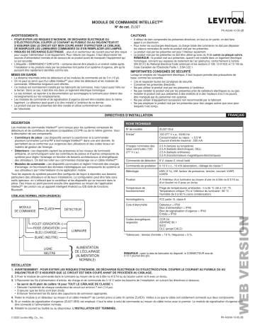 Leviton ZL027-DLE Power Control Module Manuel utilisateur | Fixfr