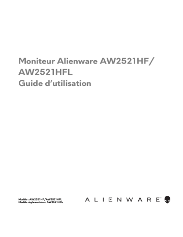 Alienware AW2521HF 25 Gaming Monitor Manuel du propriétaire | Fixfr
