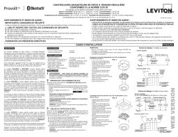 Leviton O6C20-MDW Occupancy, Vacancy, Photocell Manuel utilisateur