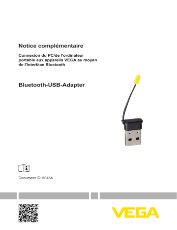 Bluetooth USB Adapter | Vega PLICSCOM Pluggable display and adjustment module for plics® sensors Manuel utilisateur | Fixfr