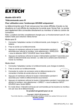 Extech Instruments HDV-WTX Wireless Handset Manuel utilisateur