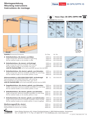 Hafele  405.02.410 Sliding Door Hardware  Guide d'installation | Fixfr