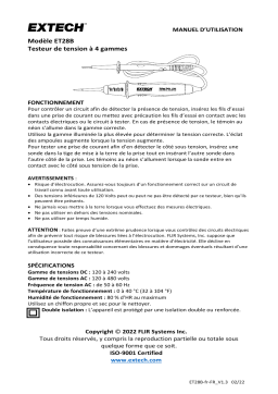 Extech Instruments ET28B Voltage Tester Manuel utilisateur