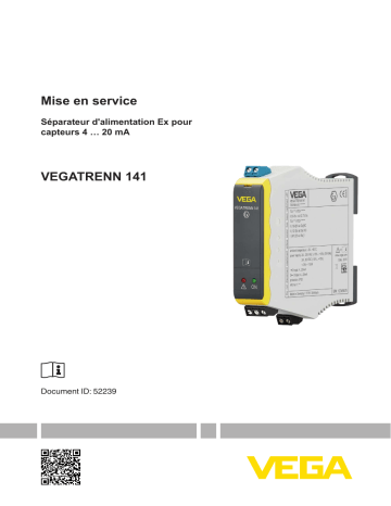 Vega VEGATRENN 141 Single channel separator for 4 … 20 m/HART sensors Mode d'emploi | Fixfr