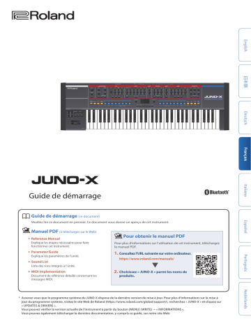 Roland JUNO-X Synthétiseur Polyphonique Programmable Mode d'emploi | Fixfr