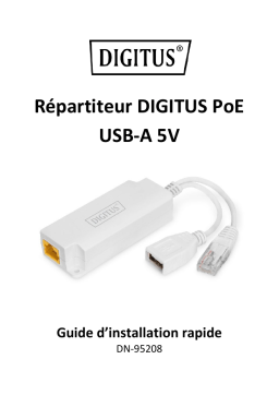 Digitus DN-95208 USB-A 5V PoE Splitter Guide de démarrage rapide