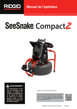 RIDGID Système de caméra SeeSnake Compact2 avec VERSA Manuel utilisateur