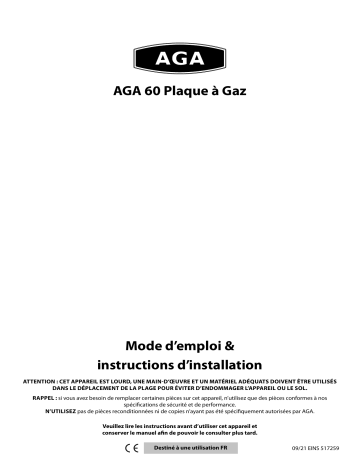 AGA 60 Gas Manuel utilisateur | Fixfr