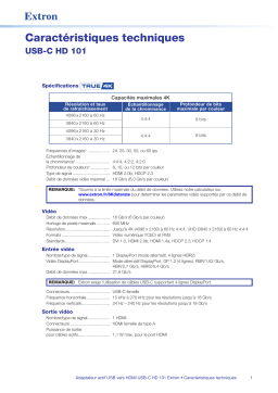 Extron USB-C HD 101 spécification