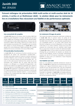 Analog way Zenith 200 Fiche technique