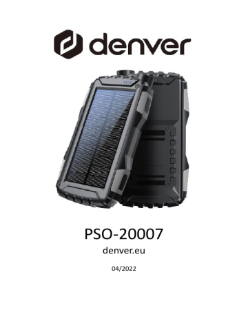 Denver PSO-20007 Solar powerbank Manuel utilisateur | Fixfr