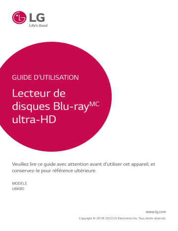 LG UBK80 Manuel du propriétaire | Fixfr