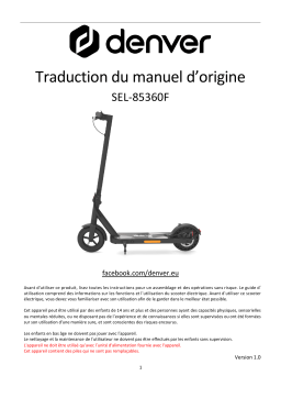 Denver SEL-85360FBLACK Electric scooter Manuel utilisateur