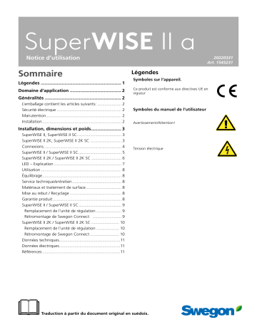 Swegon SuperWISE II, SuperWISE II SC Une information important | Fixfr