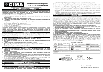 Gima 24121 CONTROL SOLUTION for Glucose Monitor Manuel du propriétaire | Fixfr