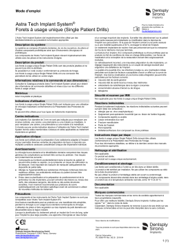 Dentsply Sirona IMP-IFU-Astra-Tech-Implant-System-Single-Patient-Drills-FR-5686-2018-04 Mode d'emploi