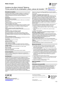 Dentsply Sirona IMP-IFU-Ankylos-Balance-Abutment-System-Sulcus-Formers-Gingiva-Formers-Abutments-Transfer-Components-FR-2005-2020-12 Mode d'emploi