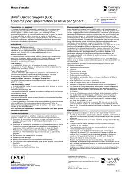 Dentsply Sirona IMP-IFU-Xive-Guided-Surgery-System-for-Guided-Implant-Placement-FR-2613-2020-10 Mode d'emploi