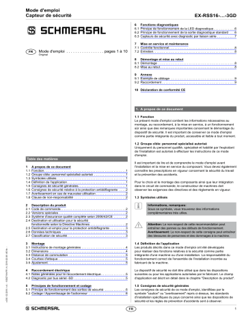 EX-RSS16-I2-D-10M-3G/D | EX-RSS16-D-10M-3G/D | schmersal EX-RSS16-D-R-10M-3G/D EX-Electronic safety-sensor Mode d'emploi | Fixfr