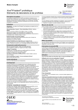 Dentsply Sirona IMP-IFU-Xive-Friadent-Prosthetics-Laboratory-and-Prosthetic-Components-FR-4501-2020-08 Mode d'emploi