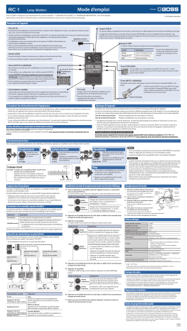 Boss RC-1 Loop Station Manuel du propriétaire | Fixfr