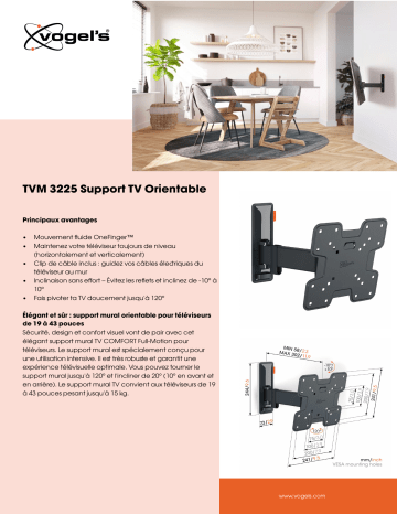 Vogel's TVM 3225 Support Mural TV orientable spécification | Fixfr