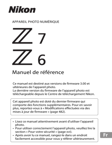 Nikon Z 6 Manuel utilisateur | Fixfr