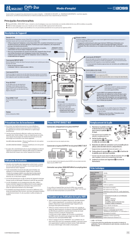 Boss DM-2W Delay Manuel du propriétaire | Fixfr