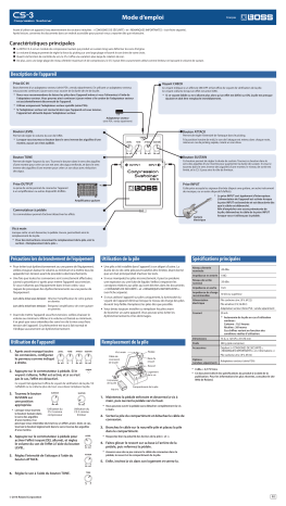 Boss CS-3 Compression Sustainer Manuel du propriétaire | Fixfr