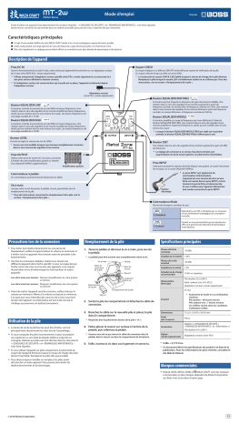 Boss MT-2W Metal Zone Manuel du propriétaire | Fixfr