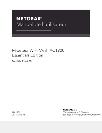 Netgear Répéteur WiFi Mesh Manuel utilisateur | Fixfr