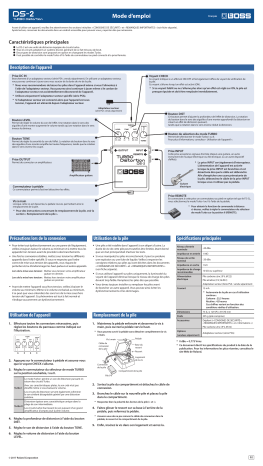 Boss DS-2 Turbo Distortion Manuel du propriétaire | Fixfr