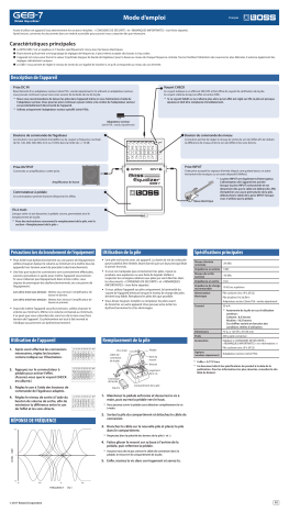 Boss GEB-7 Bass Equalizer Manuel du propriétaire | Fixfr