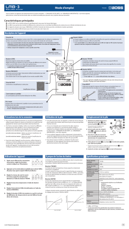 Boss LMB-3 Bass Limiter/Enhancer Manuel du propriétaire | Fixfr