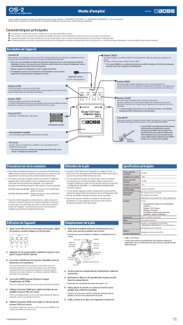 Boss OS-2 OverDrive/Distortion Manuel du propriétaire | Fixfr