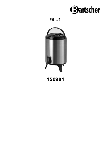 Bartscher 150981 Insulated dispenser 9L-1 Mode d'emploi | Fixfr