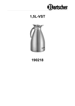Bartscher 190218 Thermo jug 1.5L-VST Mode d'emploi