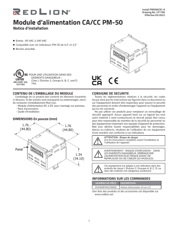 red lion PM Panel Meter Guide d'installation | Fixfr