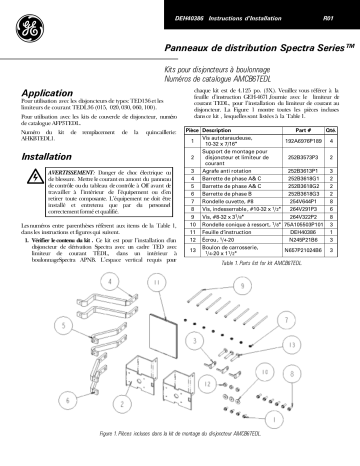 ABB Kits pour disjoncteurs à à boulonnage Numé éros de catalogue AMCB6TEDL Mode d'emploi | Fixfr