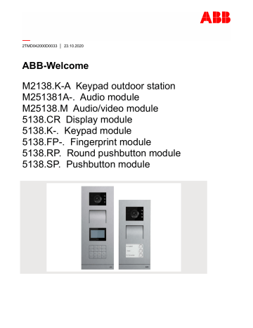 ABB Welcome OS & OS modules Manuel utilisateur | Fixfr