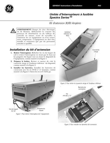 ABB Unité és d�Interrupteurs à à fusibles Spectra Series™ Kit d�extension 30/60 Ampè ères Mode d'emploi | Fixfr