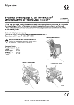 Graco 3A1895L, Systèmes de marquage au sol ThermoLazer® 200/200TC/300TC et ThermoLazer ProMelt™, Réparation Manuel du propriétaire