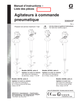 Graco 306840L , Agitateurs à commande pneumatique Manuel du propriétaire