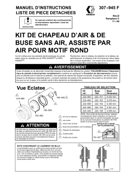 Graco 307945D, Kit de Chapeau D'Air & de Buse Sans Air, Assiste Par Air Pour Motif Rond Manuel du propriétaire