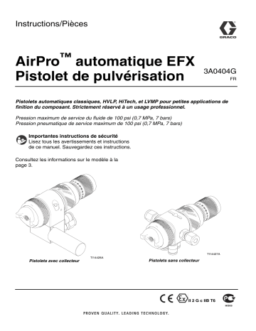 Graco 3A0404G, AirPro EFX Automatic Spray Gun Mode d'emploi | Fixfr